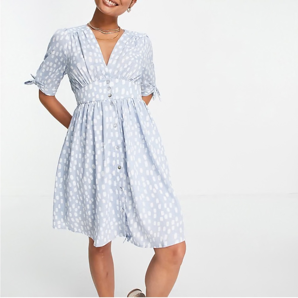 ASOS Light Blue Polka Dot Dress